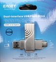 EAGET 64GB OTG Metal USB 3.2 Pen Drive 