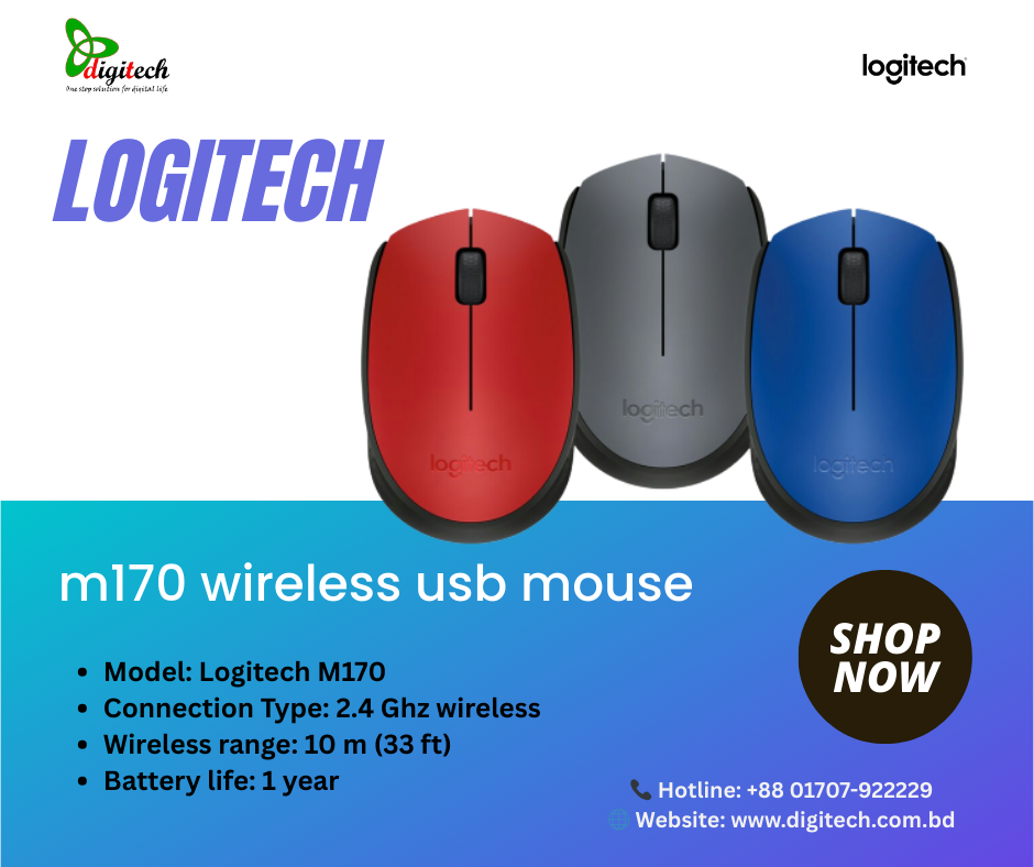  Logitech M170 Wireless USB Mouse