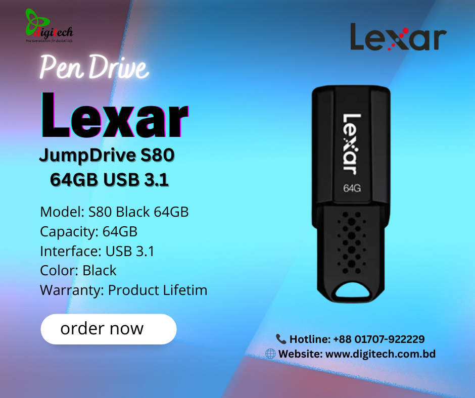  PEN DRIVE LEXAR  S80 64GB USB 3.1 