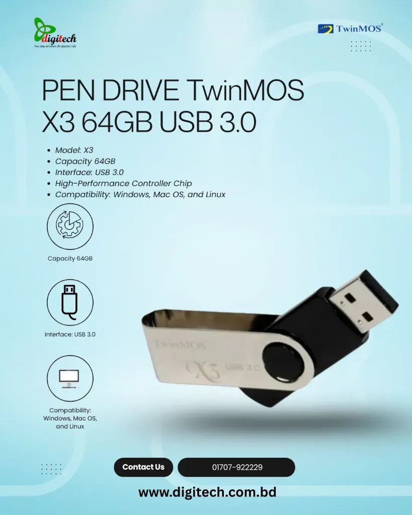  PEN DRIVE TwinMOS X3 64GB USB 3.0 