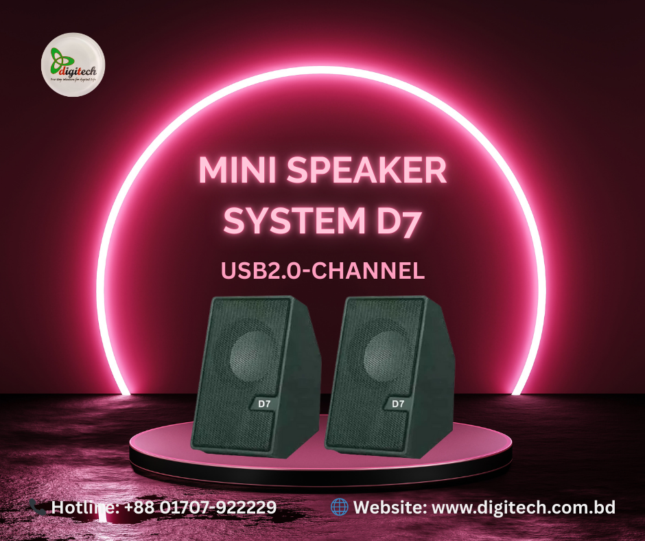 Pc Power SG-D7 2:0 Wired Stereo Black Mini Multimedia Speaker