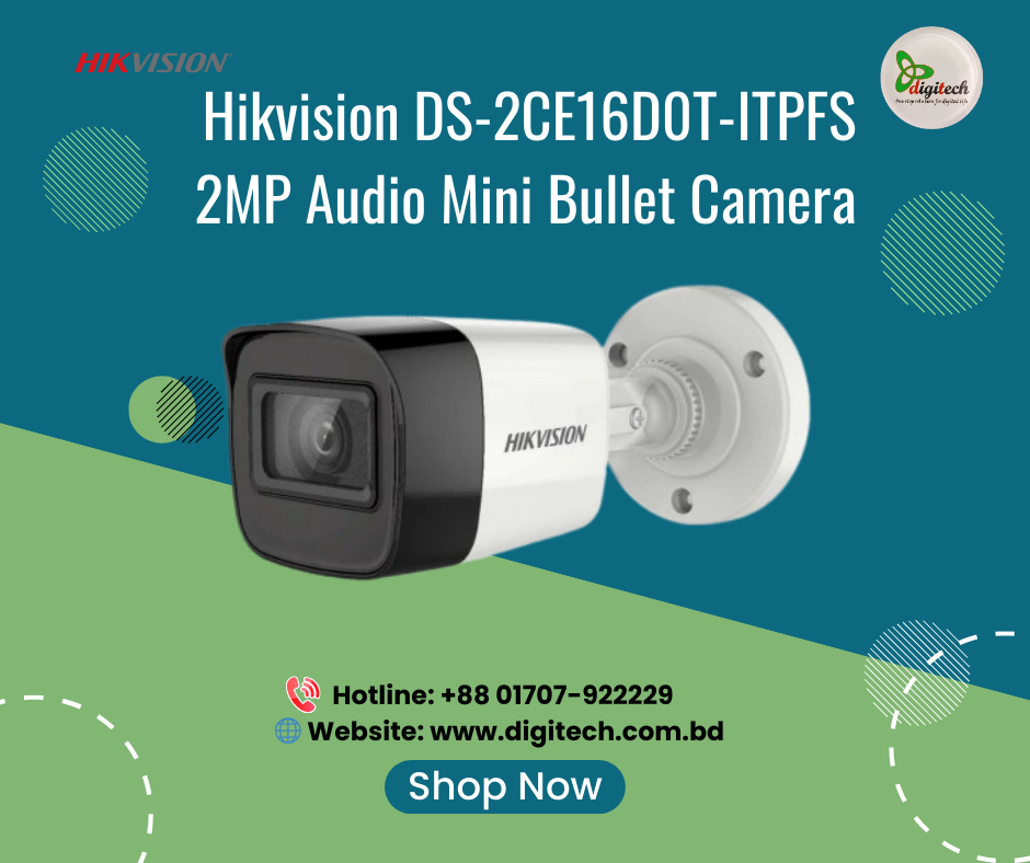   Hikvision DS-2CE16D0T-ITPFS 2MP Audio Mini Bullet Camera