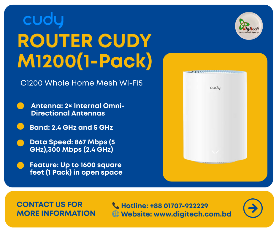ROUTER CUDY M1200(1-Pack) - AC1200 Whole Home Mesh Wi-Fi5