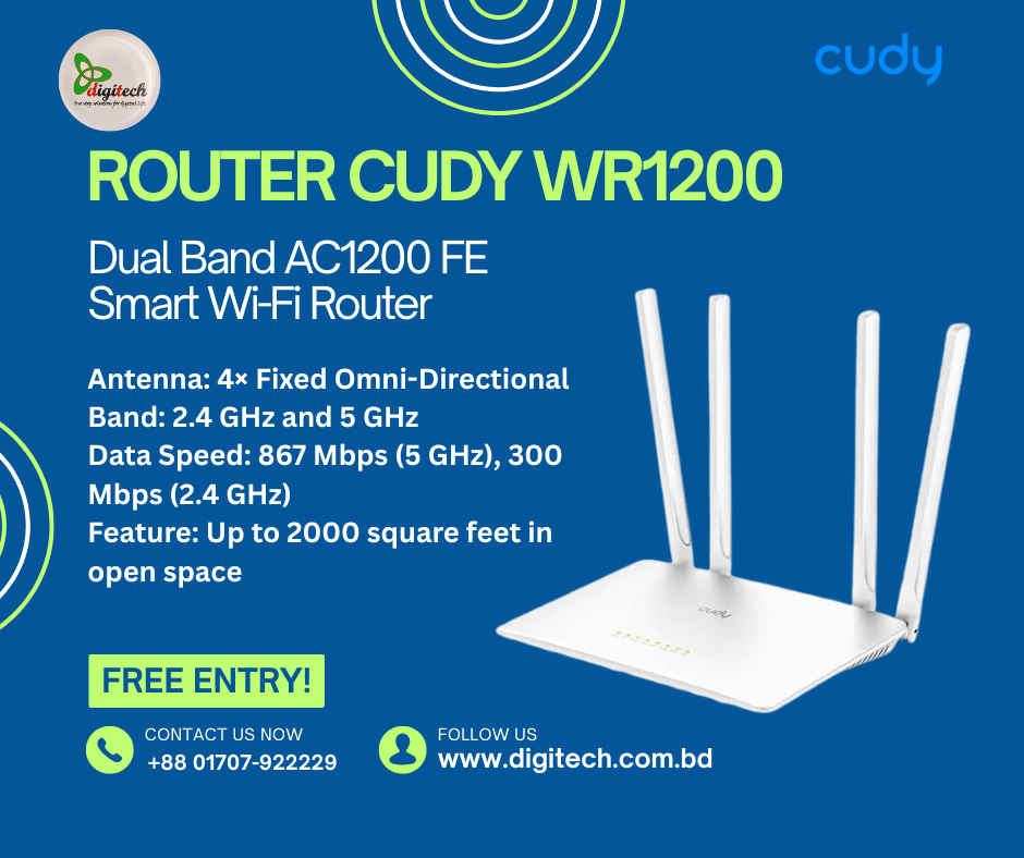 ROUTER CUDY WR1200-Dual Band AC1200 FE Smart Wi-Fi Router