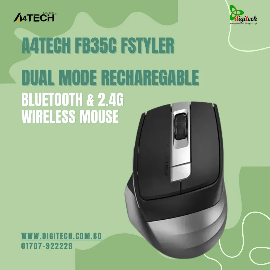 A4TECH FB35C Fstyler Dual Mode Recharegable Bluetooth & 2.4G Wireless Mouse