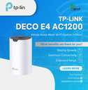 TP-Link Deco E4 AC1200 Dual-band Mesh Router (1 Pack)