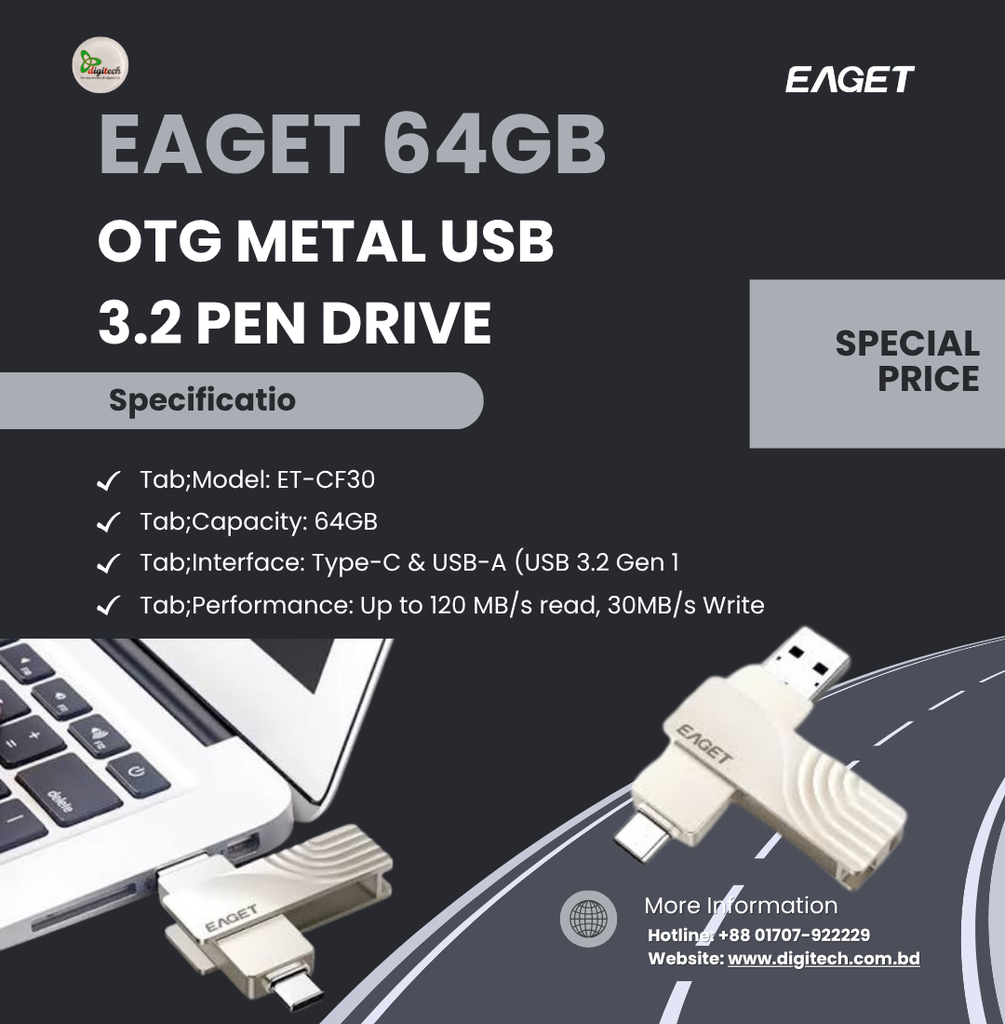 EAGET 64GB OTG Metal USB 3.0 Pen Drive