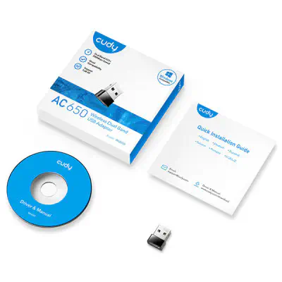 Cudy WU650 AC650 Dual Band Nano USB WiFi Adapter