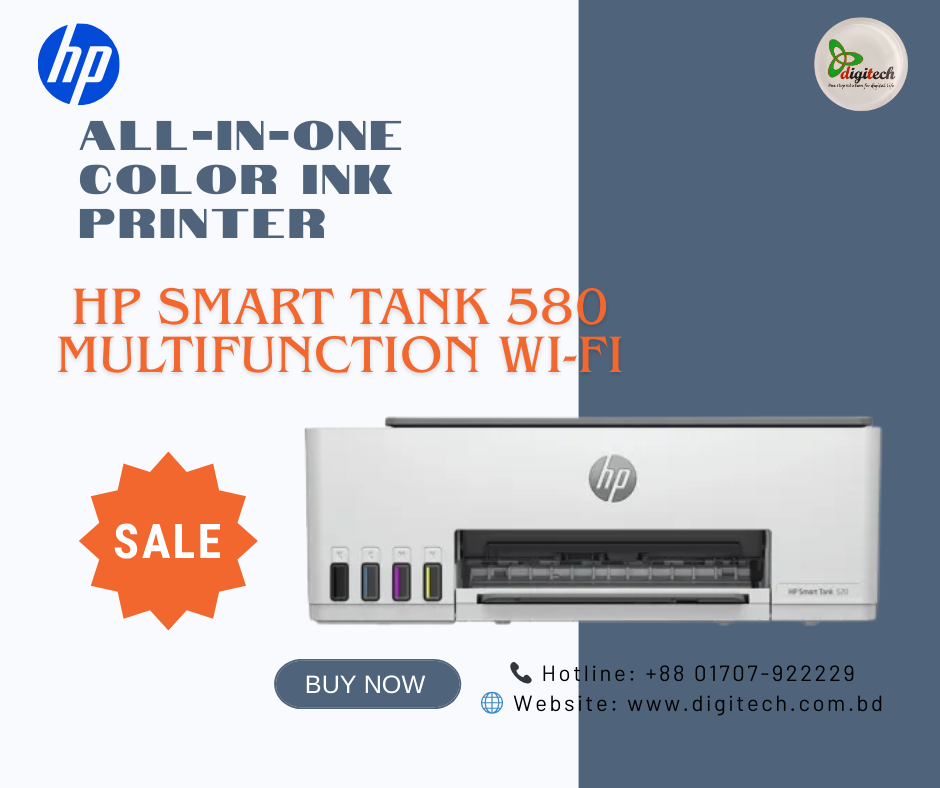 HP Smart Tank 580 Multifunction Wi-Fi All-in-One Color Ink Printer