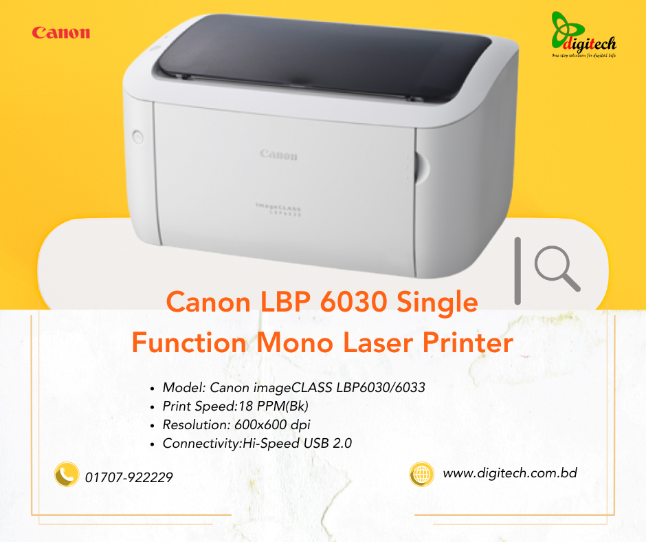 Canon LBP 6030 Single Function Mono Laser Printer