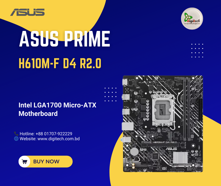 ASUS PRIME H610M-F D4 R2.0 DDR4 LGA1700 mATX Motherboard