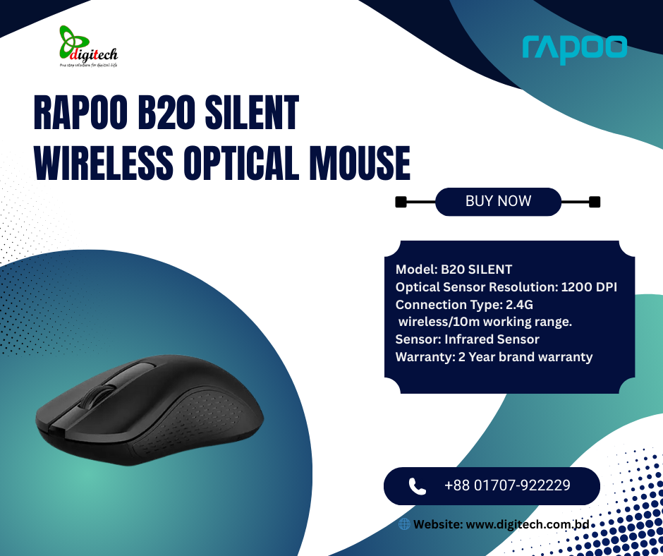 Rapoo B20 SILENT Wireless Optical Mouse