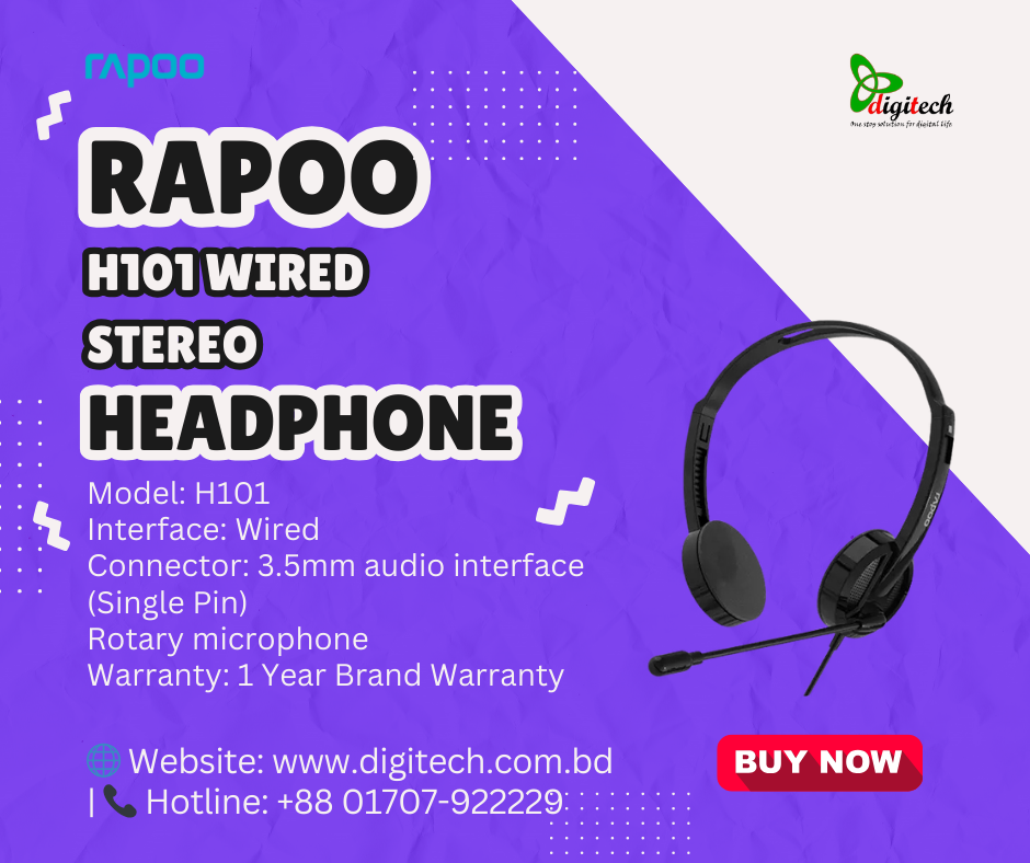 Rapoo H101 Wired Stereo Headphone