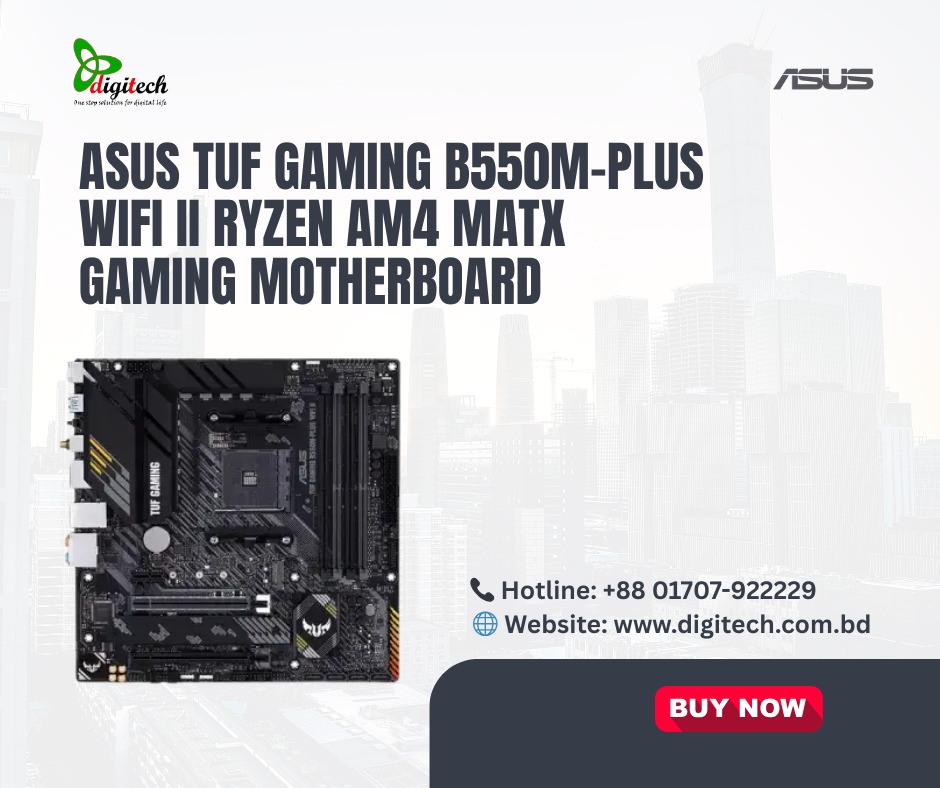 ASUS TUF GAMING B550M-PLUS WIFI II Ryzen AM4 mATX Gaming Motherboard 