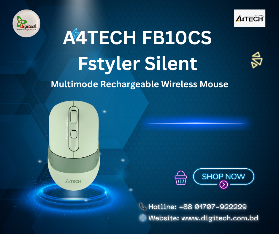 A4TECH FSTYLER FB10CS Silent Multimode Rechargeable Wireless Mouse