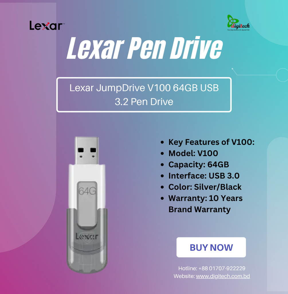 Lexar JumpDrive V100 64GB USB 3.0 Pen Drive1