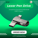 Lexar Jump Dual Drive D400 64GB Pen Drive