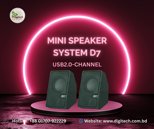 Pc Power SG-D7 2:0 Wired Stereo Black Mini Multimedia Speaker